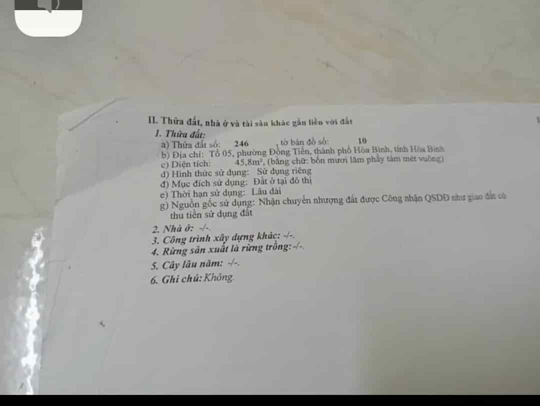 Bán nhà đẹp, vị trí đắc địa tại tổ 5, phường Đồng Tiến, thành phố Hoà Bình, tỉnh Hoà Bình