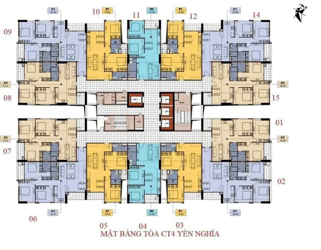 Bán gấp căn hộ 101,64m2 thiết kế 3PN dự án CT4 Yên Nghĩa căn góc
