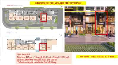 Shophouse khối đế dự án The Aurora Phú Mỹ Hưng, thiết kế shop sang trọng hiện đại