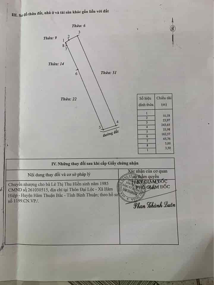 Chính chủ cần bán gấp đất vị trí đẹp tại Thôn Kê Gà, xã Tân Thành, Hàm Thuận Nam, Bình Thuận