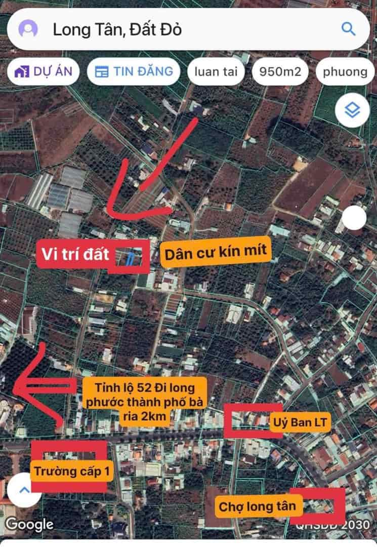 Chính chủ cần bán 2 nền liền kề vị trí đẹp tại xã Long Tân, Đất Đỏ, Bà Rịa Vũng Tàu