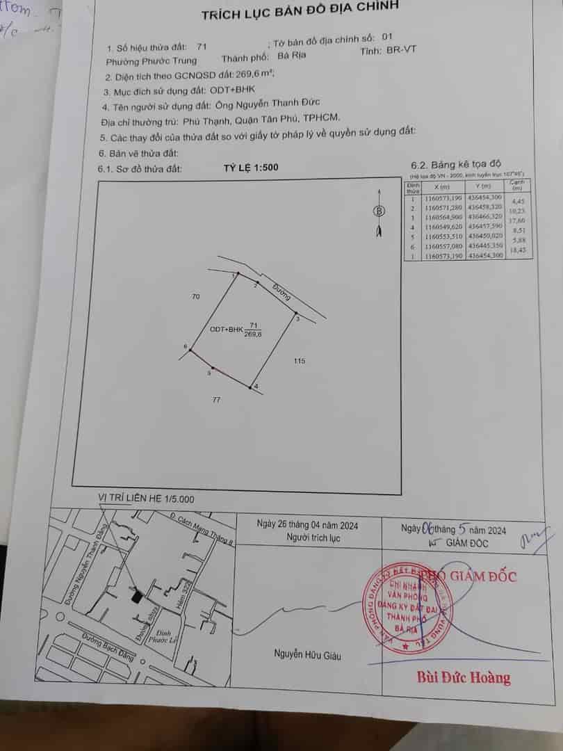 Chính chủ cần bán gấp nhà vị trí đẹp tại P. Phước Trung, TP Bà Rịa, Bà Rịa Vũng Tàu