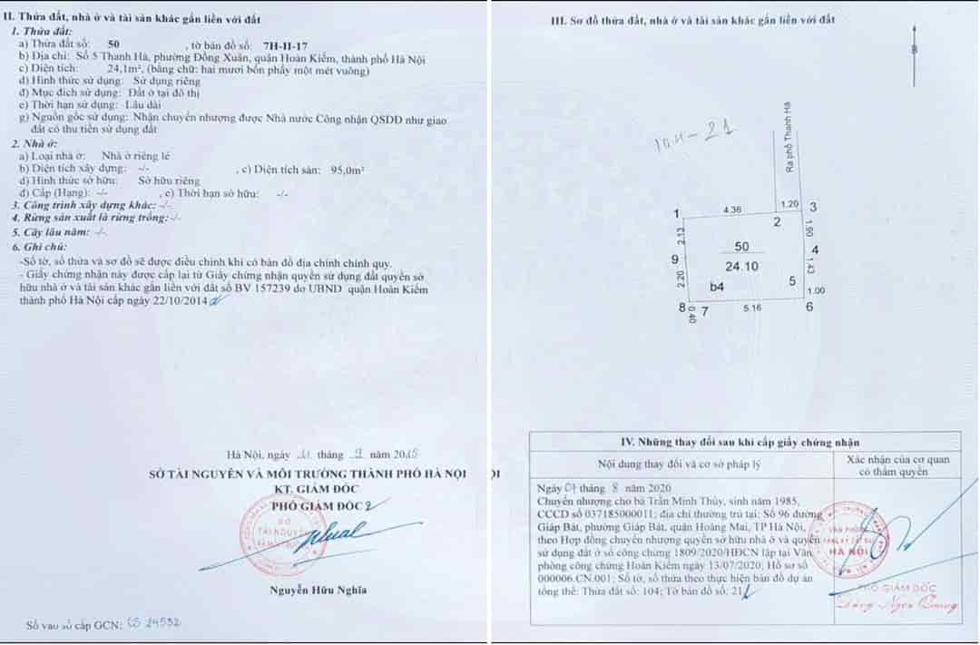 CHÍNH CHỦ CẦN BÁN CĂN NHÀ 5 TẦNG VỊ TRÍ ĐẸP TẠI Phố Thanh Hà,P Đồng Xuân,Q Hoàn Kiếm, TP Hà Nội