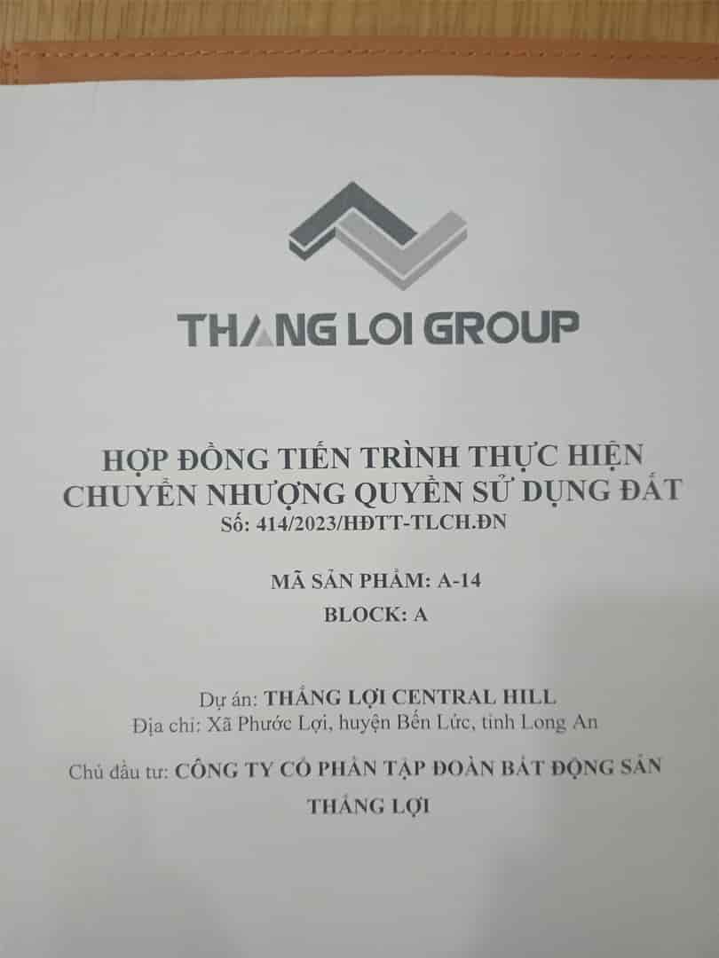 Chính chủ cần bán nền mặt tiền đường 14m tại KDC Thắng Lợi Central Hill, Bến Lức, Long An