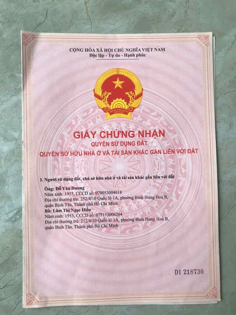 Đất đẹp, giá tốt, chính chủ cần bán lô đất phường Bình Hưng Hoà  B, quận Bình Tân, HCM