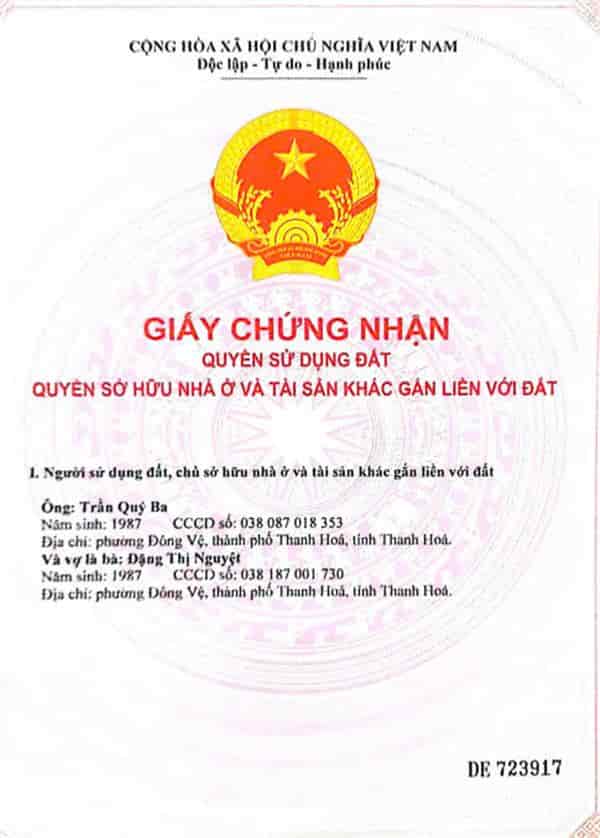 Đất đẹp, đầu tư sinh lời, chính chủ cần bán nhanh lô đất MB 80 TT Tân Phong, Quảng Xương, Thanh Hóa