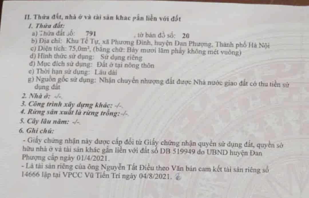 Đất đẹp, giá tốt, cần bán nhanh lô đất vị trí đắc địa tại Phương Đình, Đan Phượng, Hà Nội