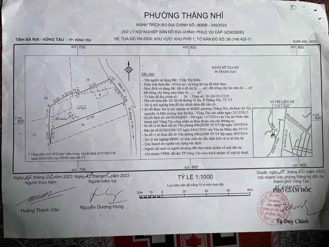 Chính chủ cần bán nhanh đất tại đường Vi Ba, Phường Thắng Nhì, Thành phố Vũng Tàu, Bà Rịa - Vũng Tàu