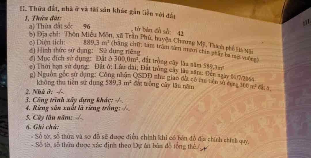 ĐẤT ĐẸP CHÍNH CHỦ-  Cần Bán Nhanh Lô Đất Đường Hồ Chí Minh, Miếu Môn, Trần Phú, Chương Mỹ, Hà Nội