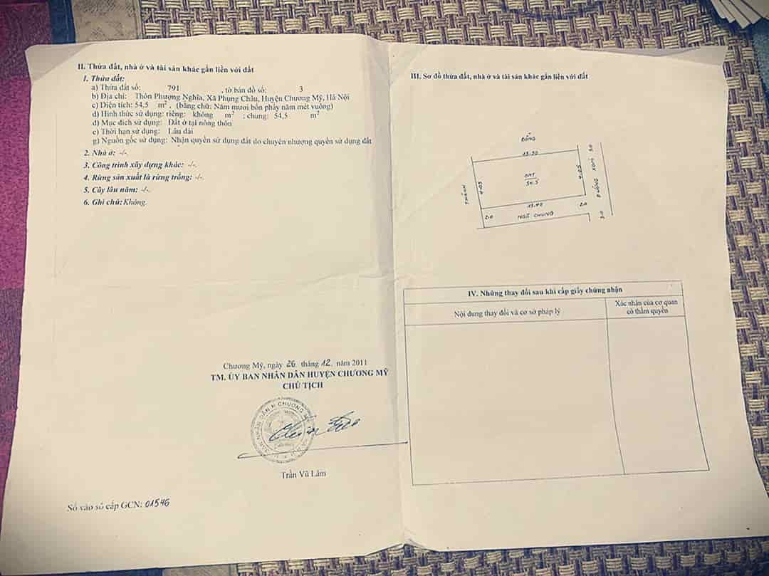 Phượng Nghĩa, Phụng Châu duy nhất một lô 54.5m, cách Đại Học Thể Dục Thể Thao 500m