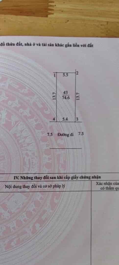 Bay nhanh e hoa hậu đẹp k tỳ vết Phú Nghĩa, full thổ cư, Dt: 74,6m, Mt 5,4m, nở hậu 5,5m, đường rộng ô tô