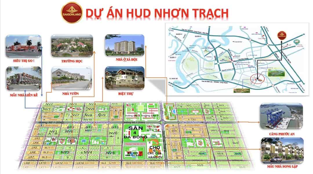 Saigonland Nhơn Trạch mua bán đất Hud Nhơn Trạch, đất nền KDC Long Thọ Phước An Nhơn Trạch