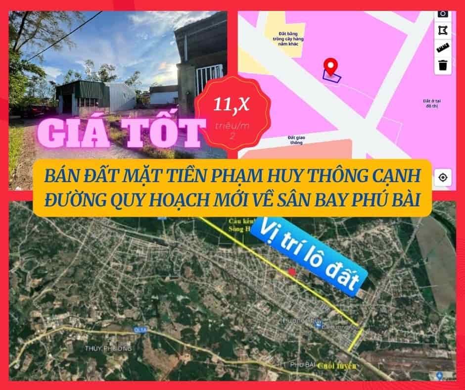 Đón đầu quy hoạch, bán đất MT Phạm Huy Thông chỉ 11.x tr/m2