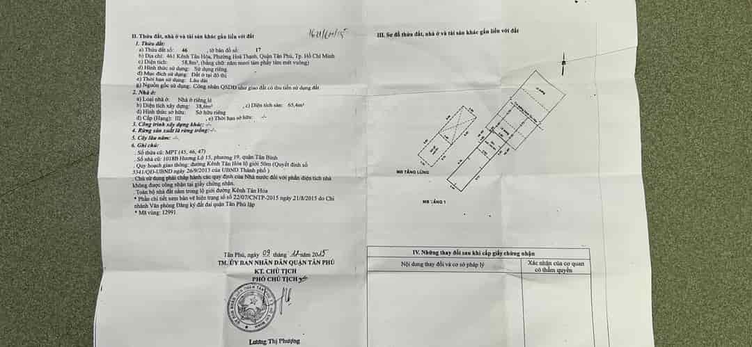 Bán nhà riền 60m2, đường Kênh Tân Hoá