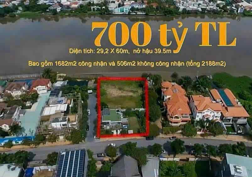 Khuông đất lớn trực diện sông Sài Gòn, dt 2200m, mặt tiền Nguyễn Văn Hưởng, Thảo Điền, quận 2