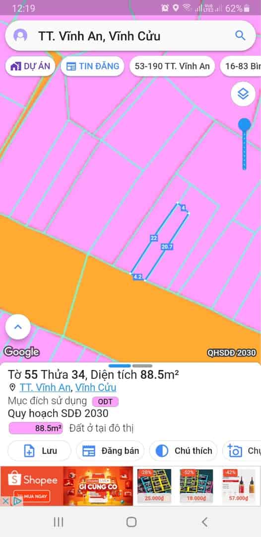 Bán đất ở đường Quang Trung 88.5m2 chính chủ