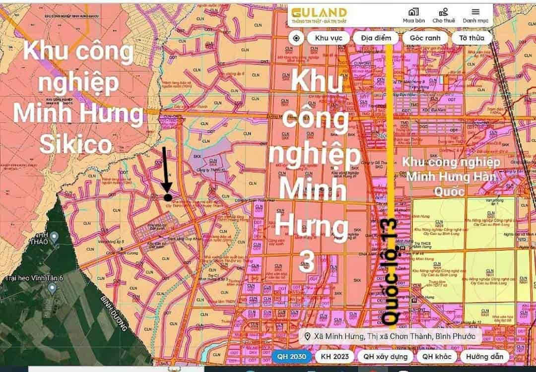 Đất kinh doanh Minh Hưng, Chơn Thành, Bình Phước, giá rẻ   550tr/nền