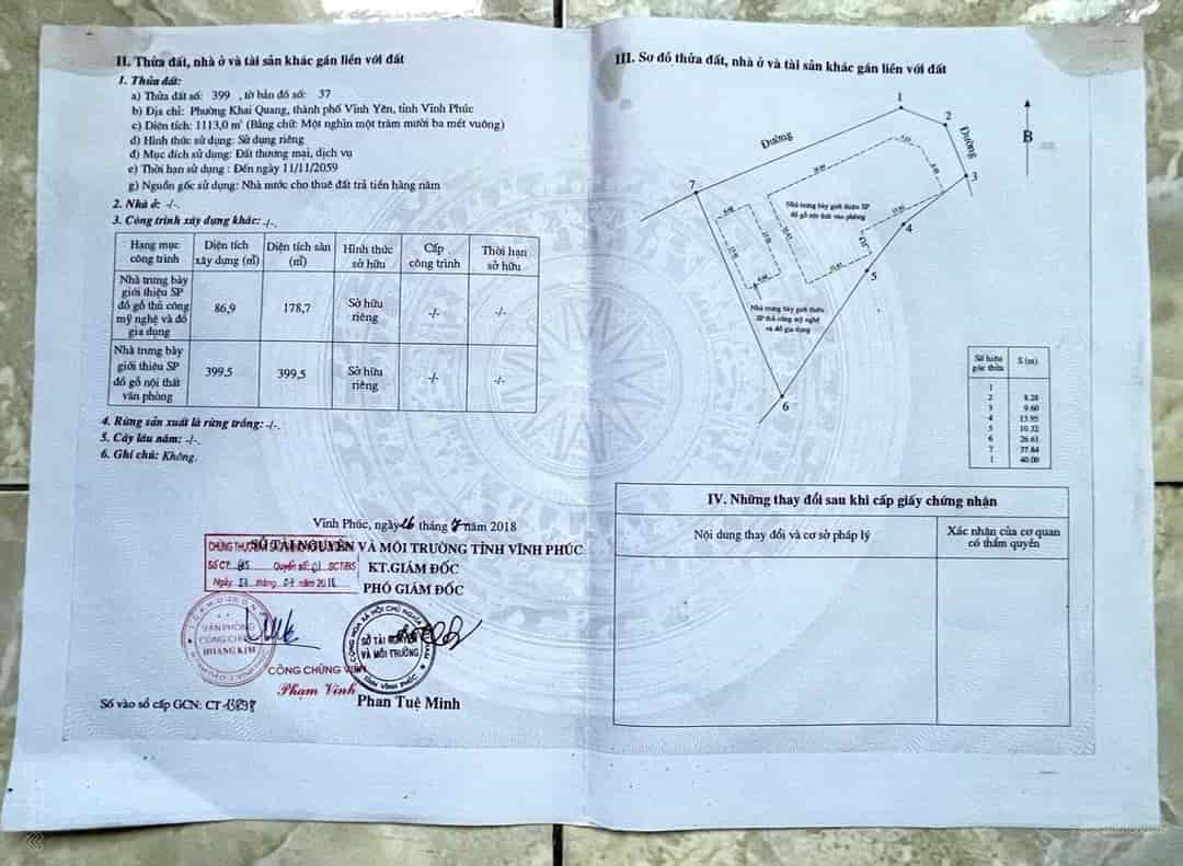 Cần bán ngay và luôn đất Thương mại Dịch vụ tại Vĩnh Yên, Vĩnh Phúc