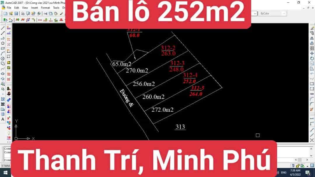 Đẹp chưa từng có, đất Thanh Sơn, Minh Phú, Sóc Sơn, mặt đường nhựa sầm uất