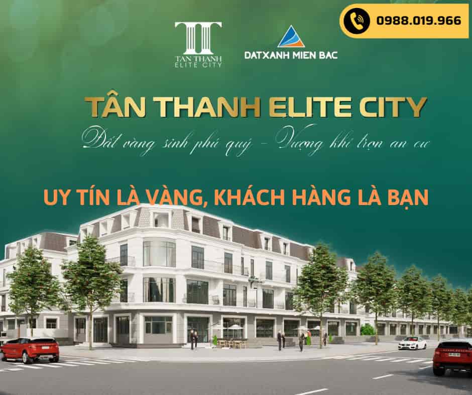 Bán đất khu đô thị Tân Thanh Elite City huyện Thanh Liêm, Hà Nam