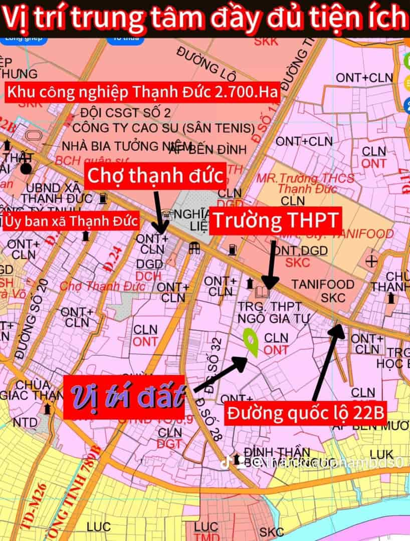 Bán đất mặt tiền quốc lộ 22 B thị trấn Gò Dầu Tây Ninh