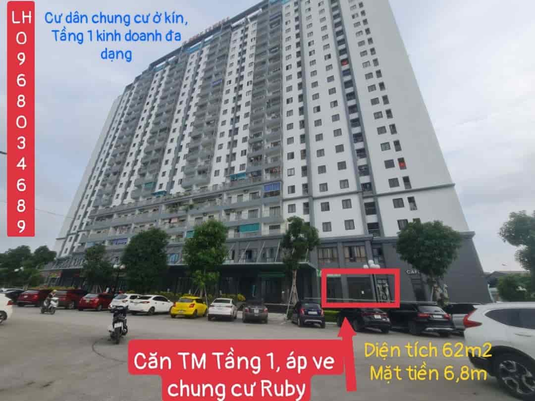 Bán căn thương mại tầng 1 chung cư Ruby, Lam Sơn, Đông Vệ, TPTH, giá CĐT, nhận nhà kinh doanh ngay