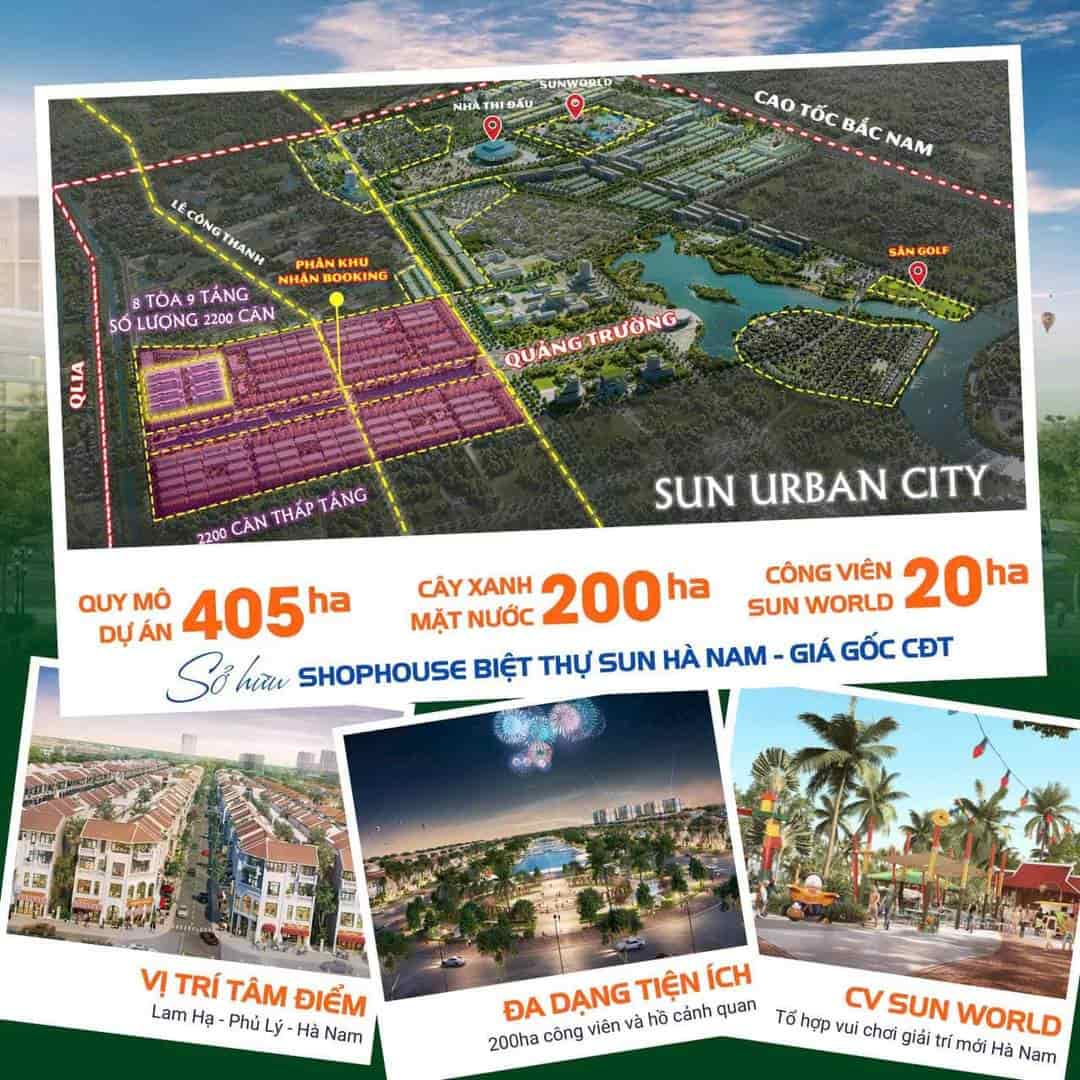 Suất BT vip nhất dự án Sun Urban city hà nam, số lượng có hạn nhanh tay booking