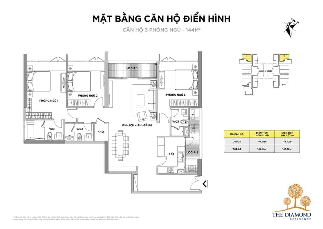 20 suất vào tên trực tiếp căn hộ BRG Lê Văn Lương, diện tích 145m2, 151m2, 161m2