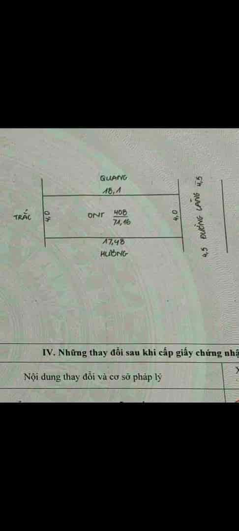 Cần bán 71.6m2 đất Ngọc Hòa, giáp TT Chúc Sơn, Chương Mỹ, Hà Nội, mặt ngõ thông, ô tô vào