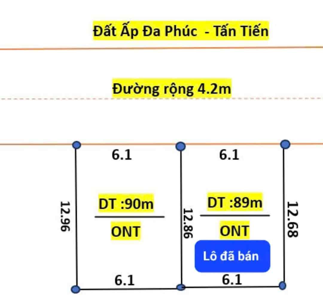 Bán lô đất mặt tiền 6,1m gần vành đai 4, View hồ đường rộng hơn 4m giá đầu tư