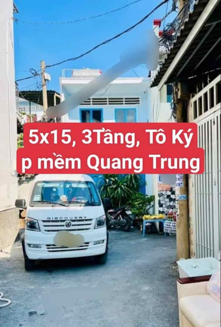 Bán nhà 3 tầng, 75m2 ngang 5m chỉ hơn 3tỷ, Tô Ký, Pm Quang Trung q.12