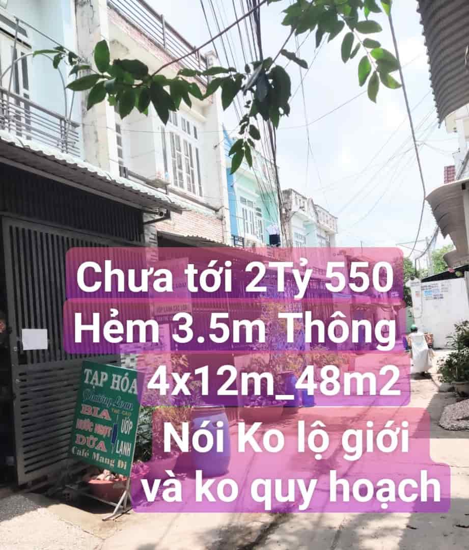 Hẻm xe hơi thông 48m2 ngay chợ Đông Quang Hiệp Thành Quận 12