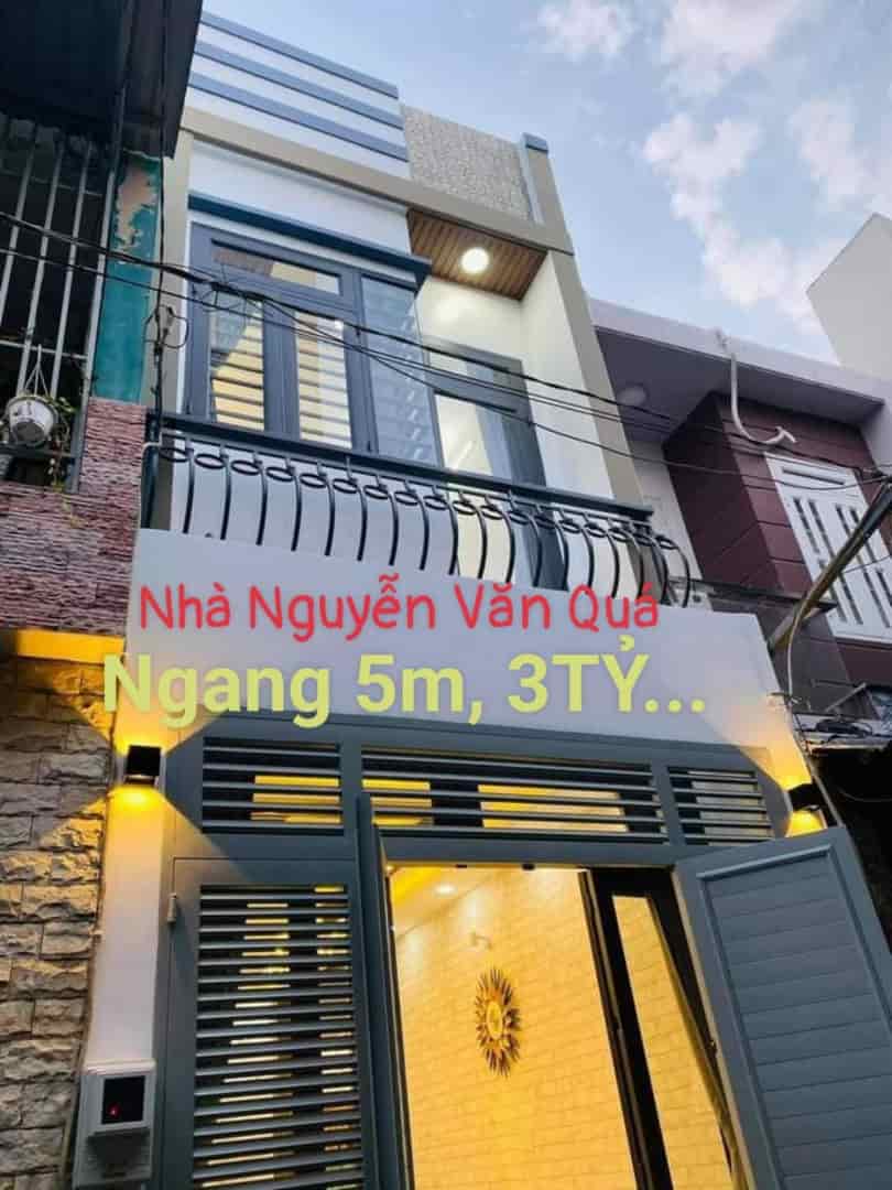 Nhà đẹp nguyễn Văn Quá giáp Gò Vấp, ngang 5m, rẻ 3 tỷ xxx, 2 tầng, sàn 80m2