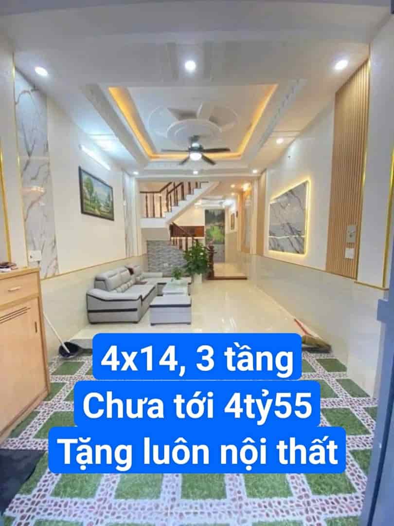 Chính chủ cần bán căn nhà ngay Hiệp Thành City  4x14, chưa tới 4tỷ 5 ,3 tầng, tặng luôn nội thất