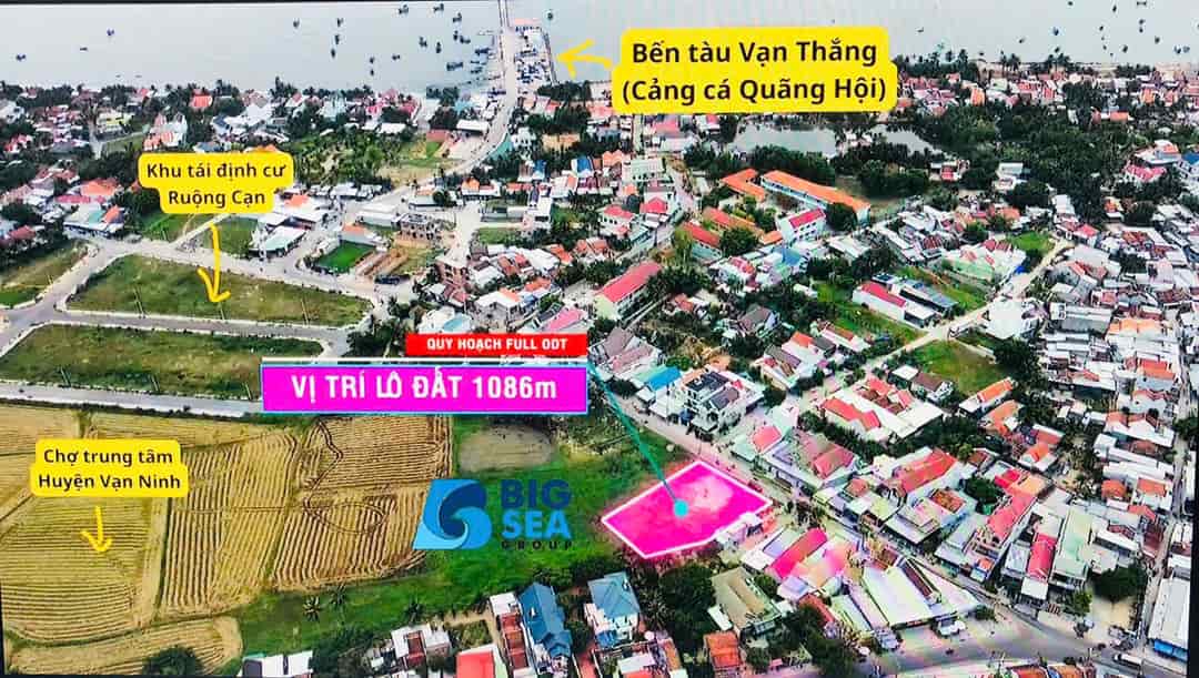 Bán lô đất 1086 m2 khu kinh tế Vân Phong, Khánh Hòa