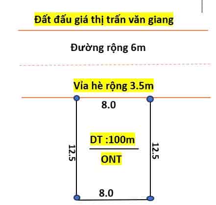 Bán 2 lô đất đấu giá gần vòng xuyến Văn Giang diên tích 100.8m, 100m co vỉa hè