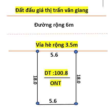 Bán 2 lô đất đấu giá gần vòng xuyến Văn Giang diên tích 100.8m, 100m co vỉa hè