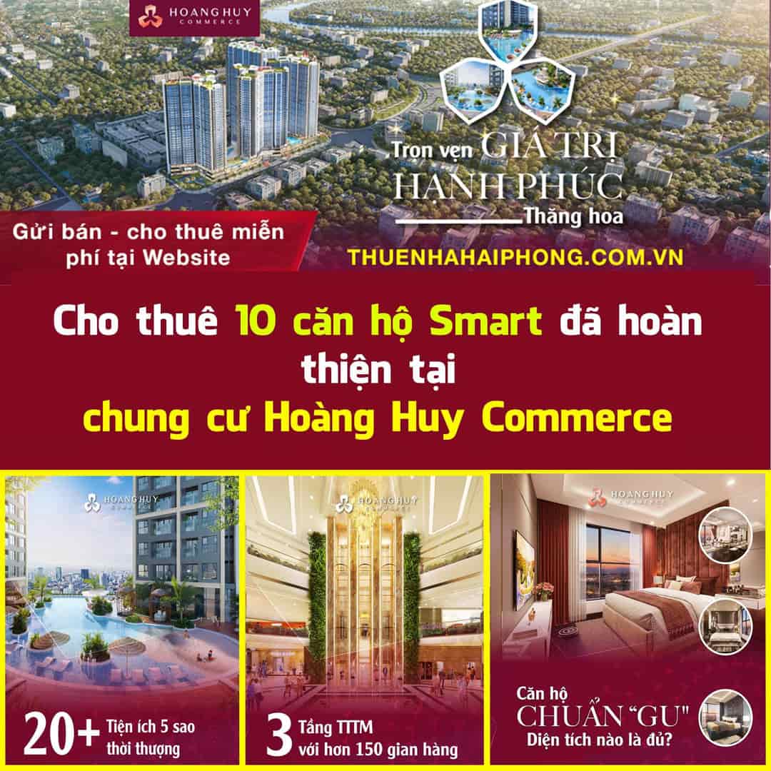 Cho thuê Hoàng Huy Commerce, căn 1,5 phòng ngủ, full đồ siêu xinh giá 10tr/tháng