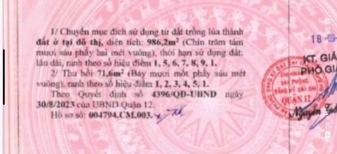 Bán 1.105m2 đất và nhà mặt tiền Đông Hưng Thuận 17, quận 12, giá 45 tỷ TL