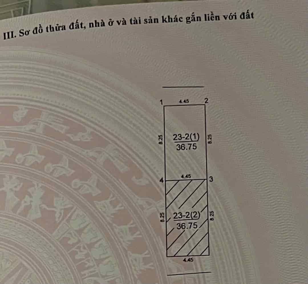 Bán 36.75m2 đất thổ cử tổ 24 Thị trấn Đông Anh, Đông Anh, Hà Nội