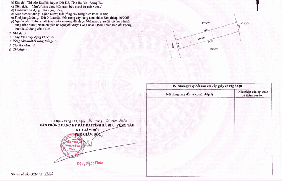 Bán đất thổ cư 169,9 m2 vuông vức tại khu phố Phước Sơn ngay chợ thị trấn Đất Đỏ sổ hồng riêng xây tự do