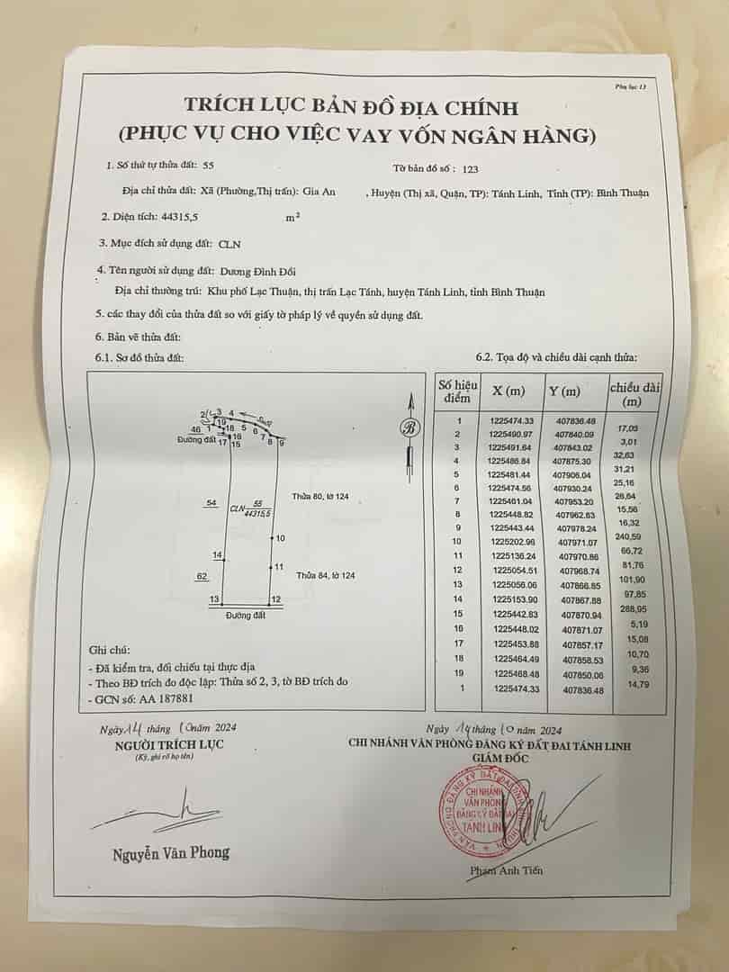 Cần bán đất gấp 5.2ha giá 100 tỷ tại Gia Huynh, Tánh Linh, Bình Thuận