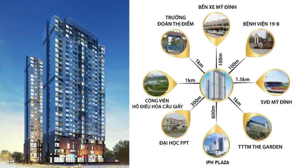 Cho thuê chung cư Mỹ Đình Plaza 2, 80m, 2 ngủ, 2 wc, full nội thất, giá tốt