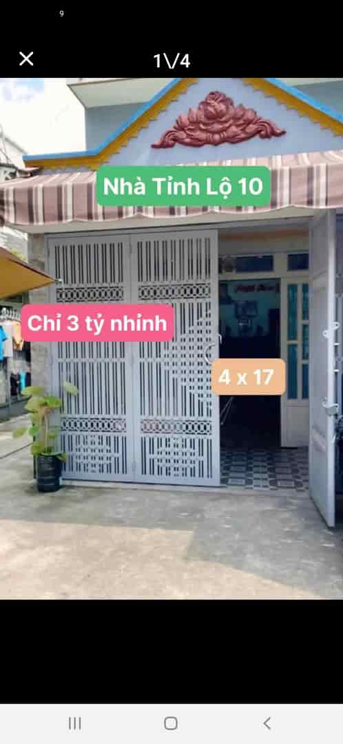 Nhà tỉnh lộ 10, ngay đ.Tên Lửa,  68 m2, hẻm 4 thoáng, nhỉnh 3 tỷ