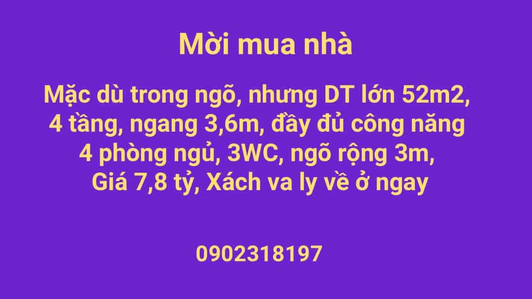 Dưới 8 tỷ không mua nhà 52m2, xây 4 tầng này thì mua nhà nào ở Hà Nội