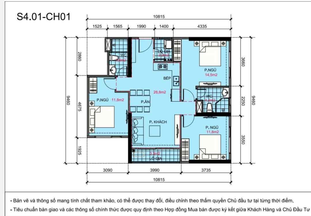 Bán căn hộ 3N Toà S401 tầng cao thoáng, view nội khu