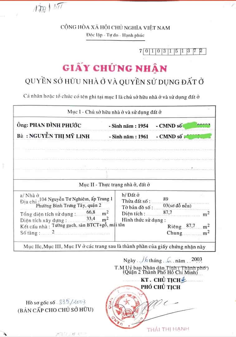 Nhà mặt phố tại Đường Nguyễn Tư Nghiêm, Phường Bình Trưng Tây, Quận 2