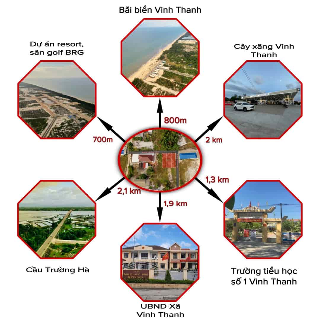 Đất biển Vinh Thanh thôn 6 cạnh dự án, cạnh biển, 200m2, 9xx triệu