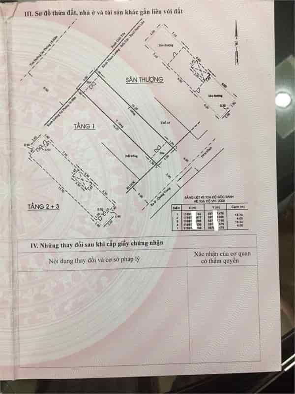 Bán nhà 75m2, 4 tầng, mặt tiền Kênh Tham Lương, p14, Gò Vấp, 10.2 tỷ