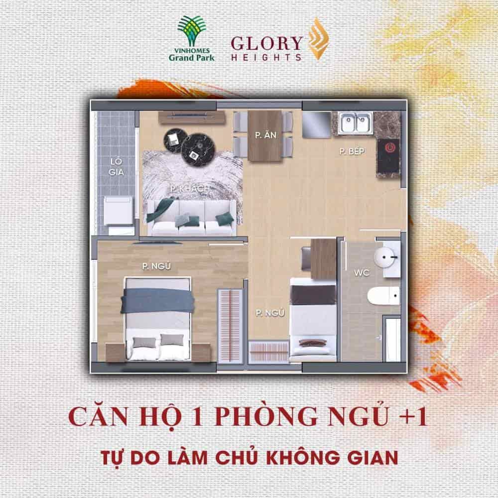 Vinhome Grand Park căn hộ 1pn 48m2 chiết khấu 36% còn 2.4 tỷ, vay 70% giảm giá 18%